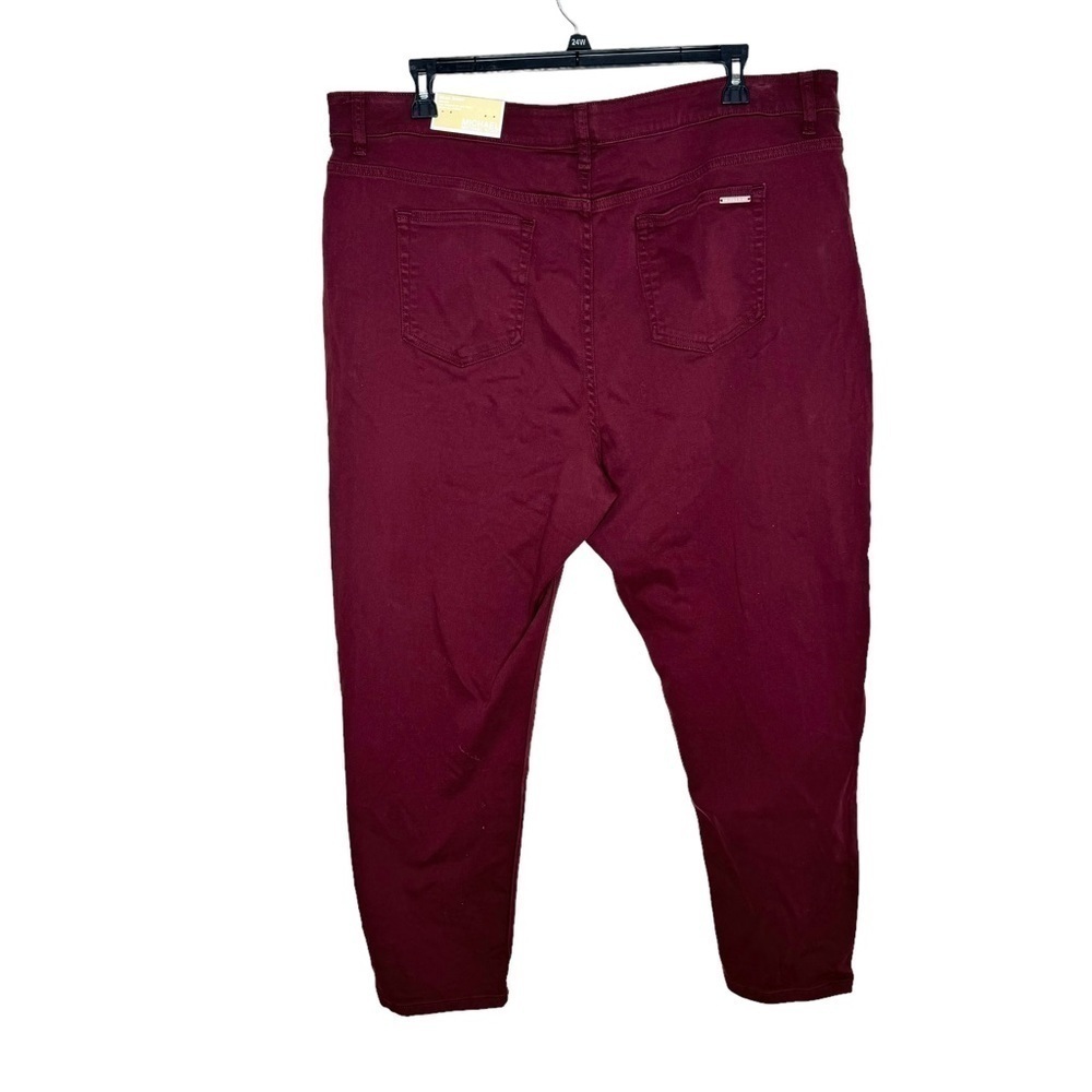 NWT Michael Michael Kors Selma Skinny Highrise Jeans Merlot 24W - Picture 6 of 8